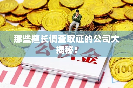 三明那些擅长调查取证的公司大揭秘！