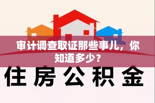三明审计调查取证那些事儿，你知道多少？