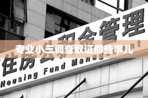 三明专业小三调查取证那些事儿